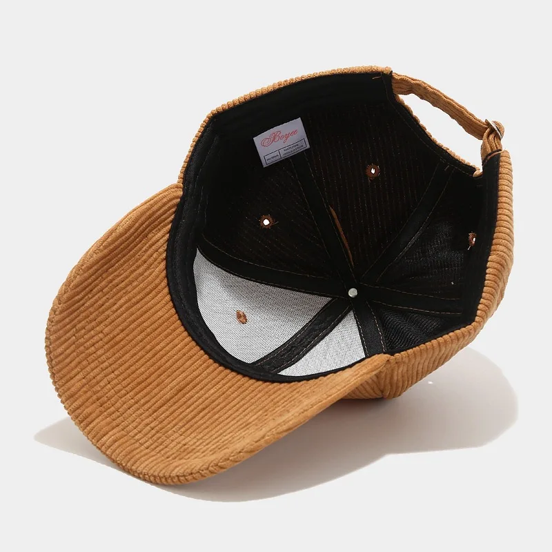 Spring Autumn Corduroy Baseball Cap Women Men Unisex Vintage Solid Snapback Hip Hop Hats Winter Adjustable Outdoor Sport Hat
