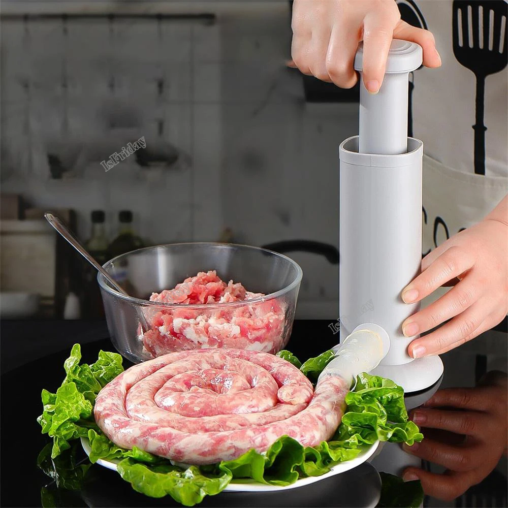 Manual Sausage Filling Machine Meat Stuffer Filler Making Kit Sausage Machine Homemade Meatball Maker Kitchen Tools Supplies sausage stuffer meatball maker