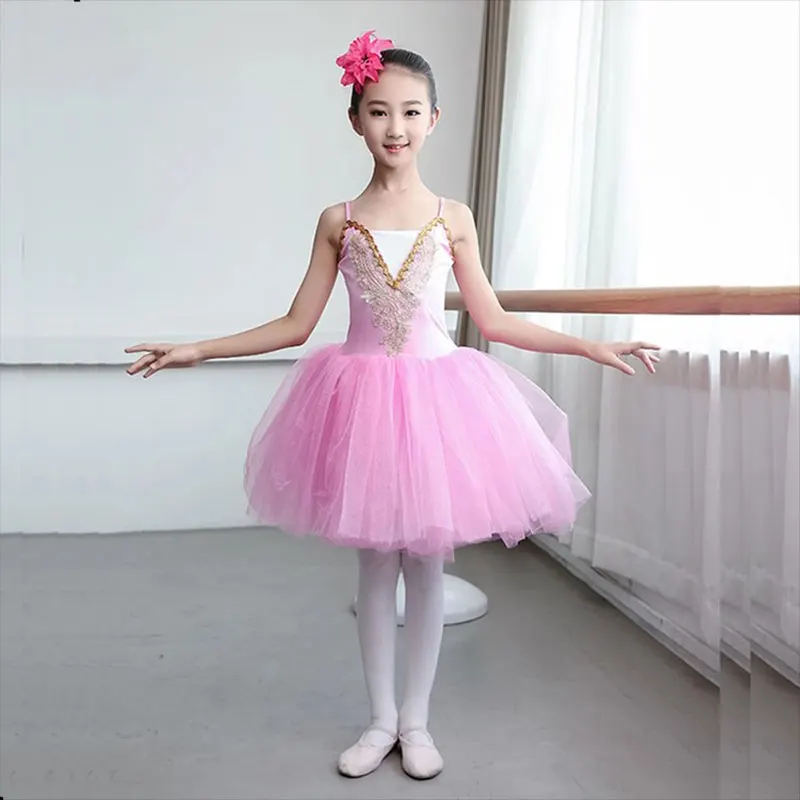 Children Ballet Dress Skirt Competition Tutu Girls Kids Ballet Tutu Costume Ballerina Dress Kids Pancake Tutu Dance