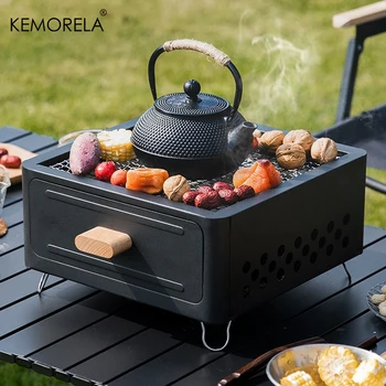 1Set New Outdoor BBQ Camping Stove Brazier Barbecue Grill Stove Tea Cooking Household Carbon Charcoal Stove Heating Brazier 1