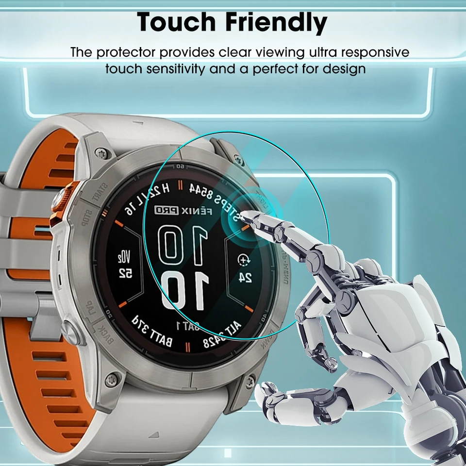 Garmin Fenix 7 s 7x pro用強化ガラス,傷防止HD時計保護フィルム