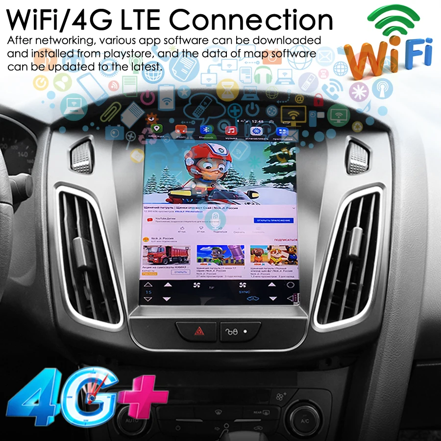 128gb Rom Car Radio Multimedia Video Player For Ford Focus 3 Mk 3 2011 -  2019 Tesla Ips Screen Navigation Gps 2din 4g Android 12 - Car Multimedia  Player - AliExpress