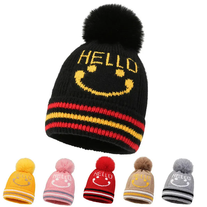 

Children's Hats 2022 Winter Caps for Kids Fashion Cartoon Thickened Outdoor Knitted Girls Boys Baby Stuff Toddler Beanies