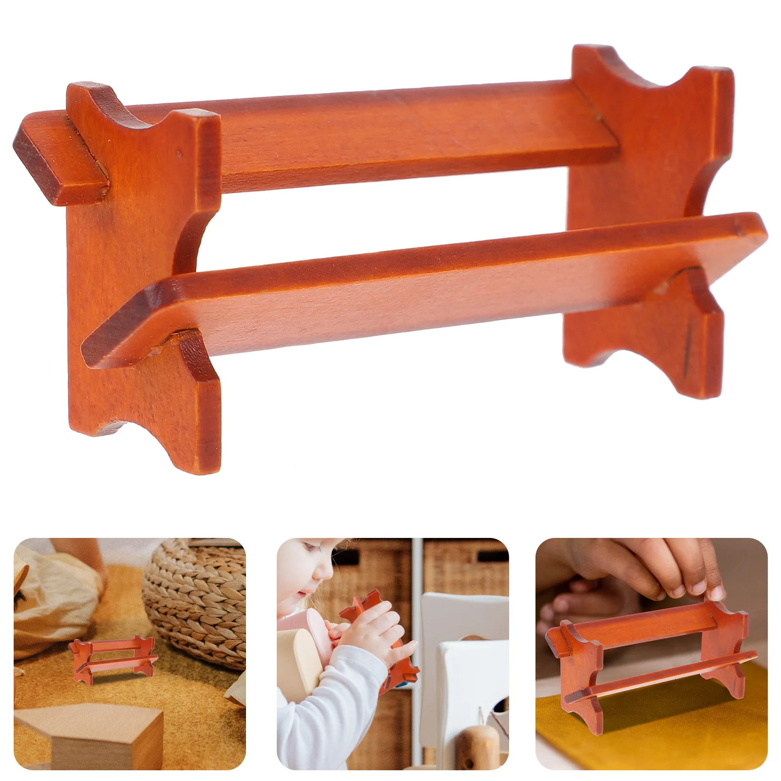

Mini Bookshelf Adornment Wooden Miniature Bookshelf House Decoration