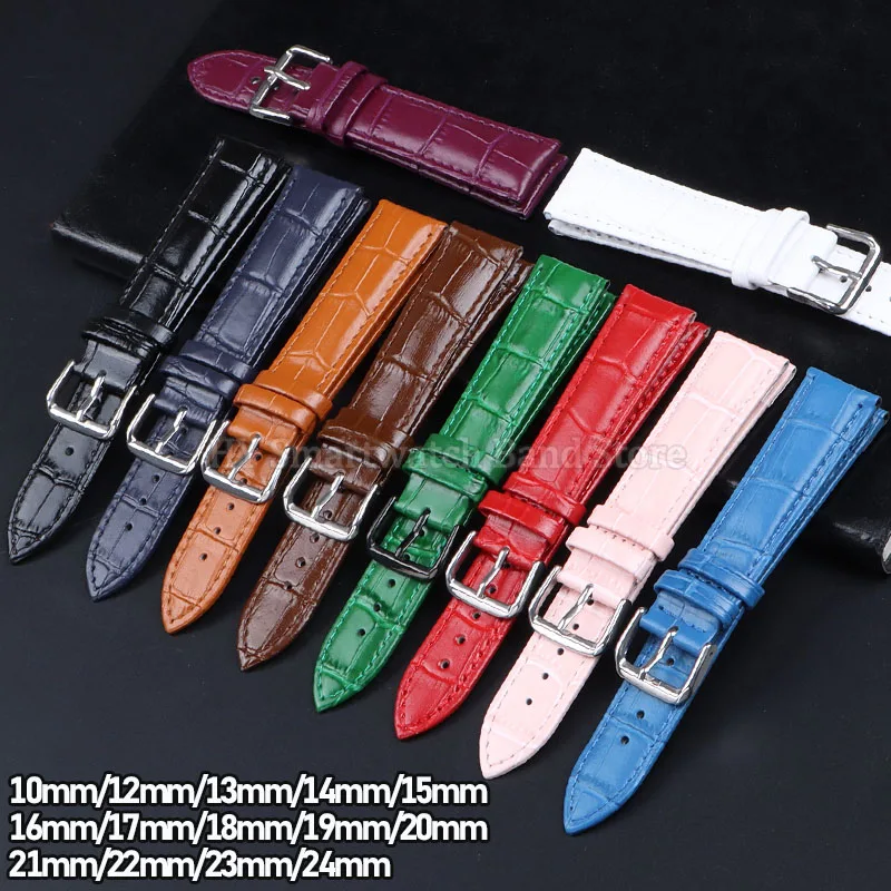 Waterproof Leather Sport Watch Band with Pin Clasp
