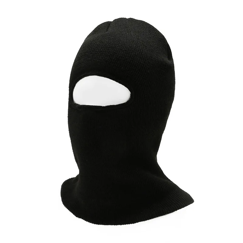 New Black Winter Plush Balaclava Hat Men Outdoor Full Face Cover Mask Beanies Outdoor Riding Ski Ear Protection Knitted Cap