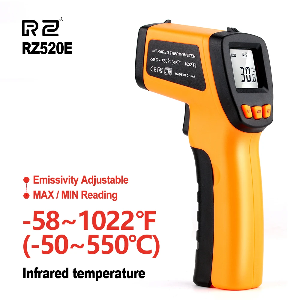 Rz Digital Infrared Thermometer Non Contact Laser Ir Temperature Sensor