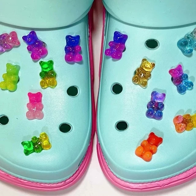 1 Pair Gummy Bears Designer Croc Charms Set Fit Children