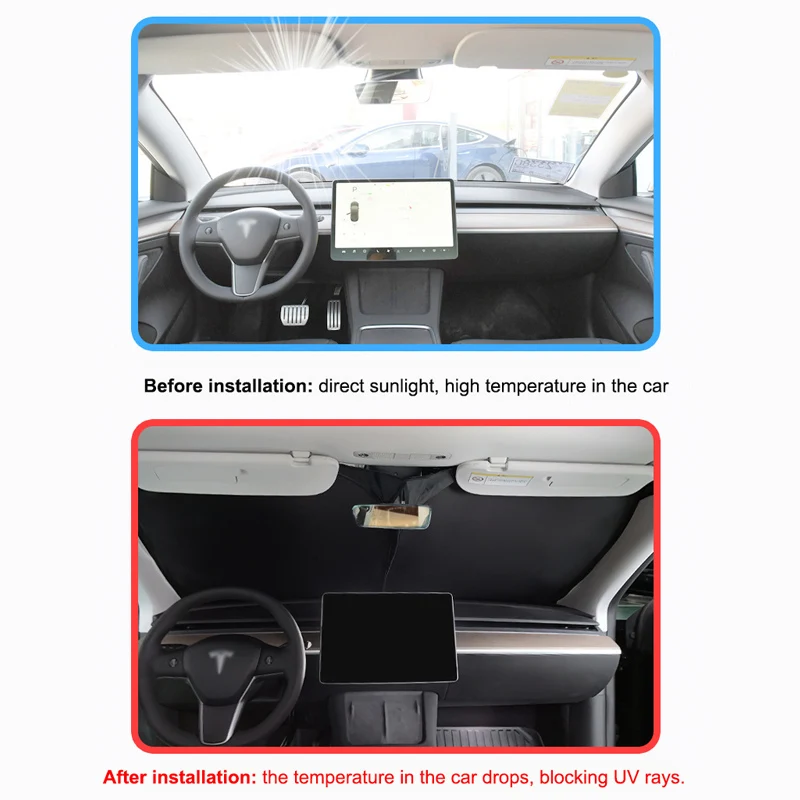 Seitenfenster Sonnenschutz für Tesla Model 3 Y Front Heckscheibe Getriebe  Wärmedämmung Sichtschutzvorhang Outdoor Ganze Auto Beschattung