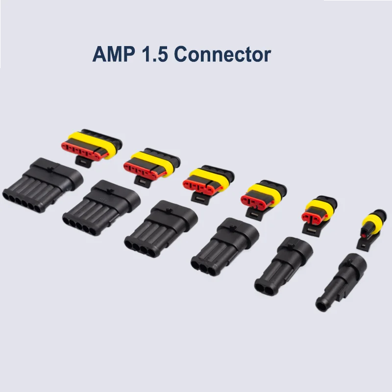 5/10/100 Sets Kit AMP 1.5 Male And Female Plug Automotive Waterproof Connectors Xenon Lamp Connector  1P 2P 3P 4P 5P 6P
