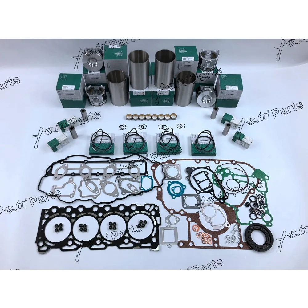 

Для двигателя Kubota V3307, комплект для ремонта капитального ремонта с комплектом прокладок, подшипников и клапанов