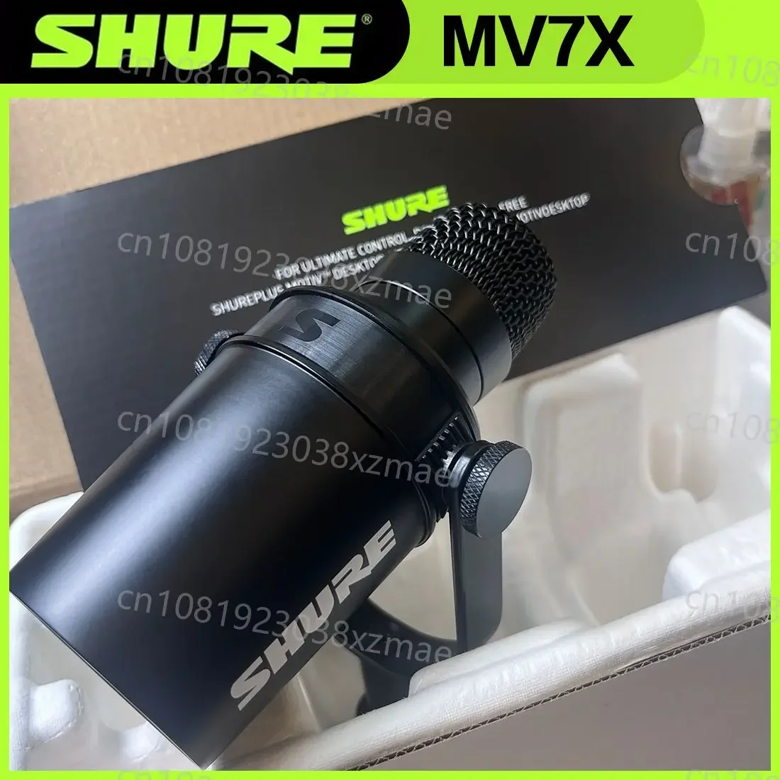 Shure MV7X XLR Podcast Broadcast Microphone Dynamic Cardioid Optimized Frequency Mic for Podcasting & Vocal Recording All Metal
