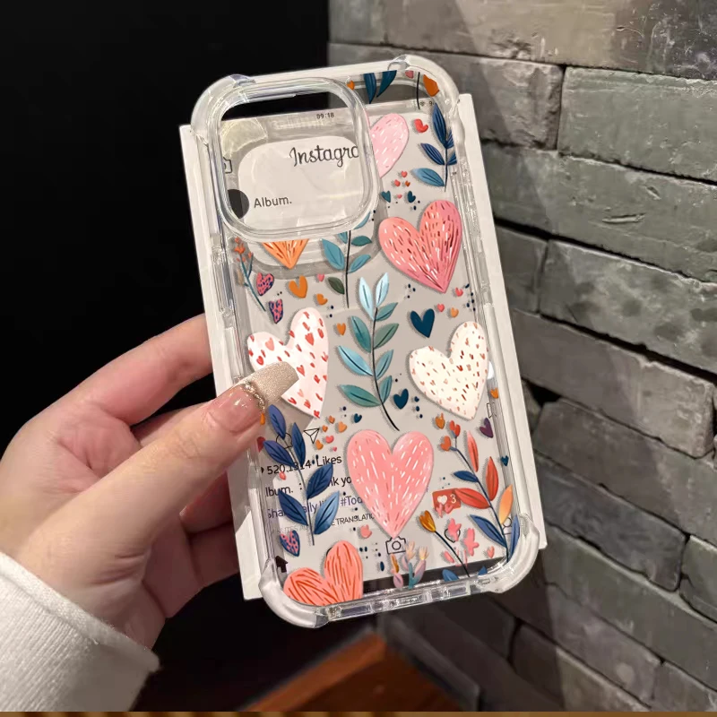 Violet Floral Transparent Phone Case