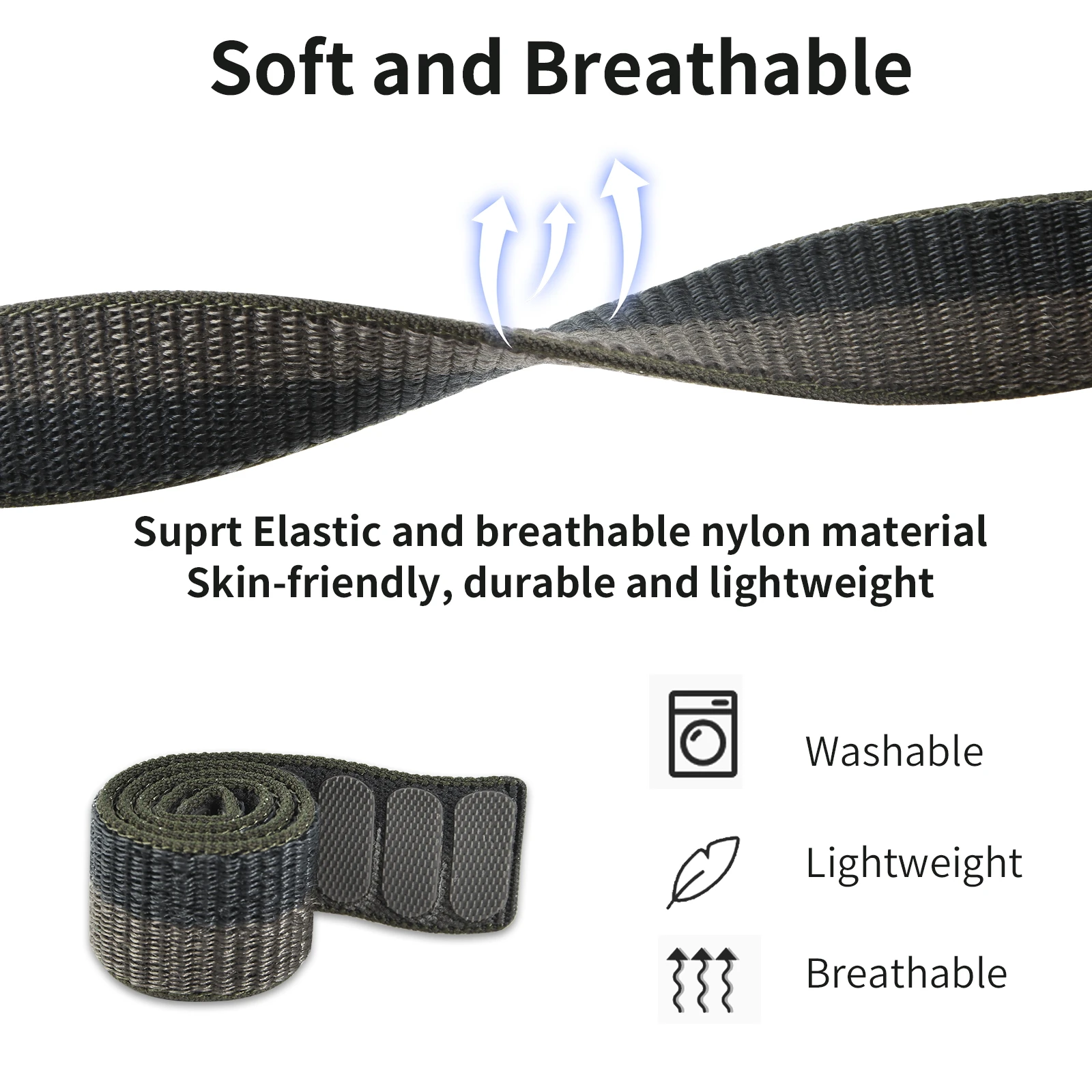 Breathable Braided Nylon Sport Loop Band