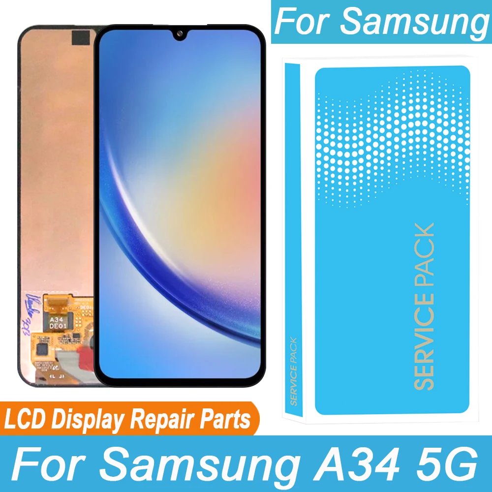 Original AMOLED 6.6 "Display Para Samsung Galaxy A34 5G A346E A346B ...