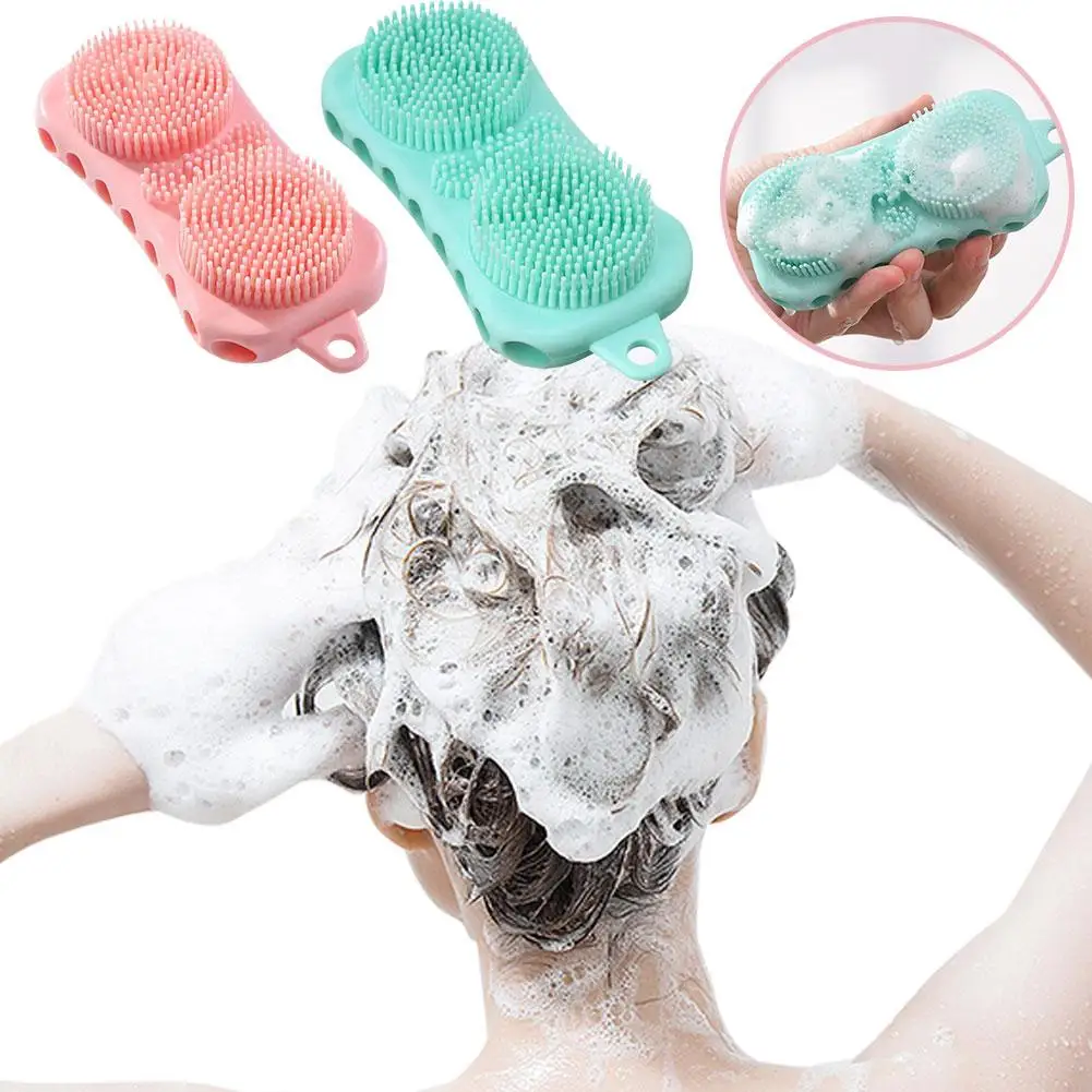 

Silicone Bubble Brush Exfoliating Dry Skin Body Massage Cleaning Tool Double-Sided Silicone Scrubber Brush For Bath B0Y9