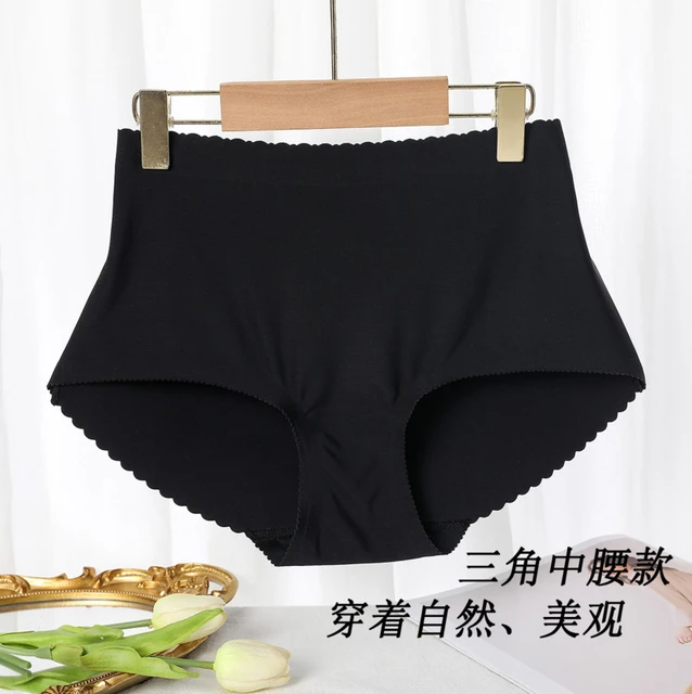 Triangular Mid Waist Sponge Fixed Pad Hip Pants For Women Wearing Natural  And Beautiful False Bottom