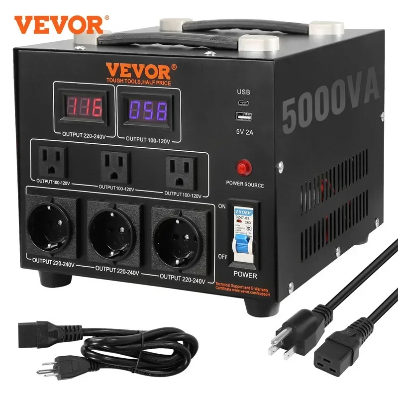 Vevor-transformador Conversor de Tensão Heavy Duty Step up Down Transformer Converter 110v a 220v 220v a 110v 500 a 5000w