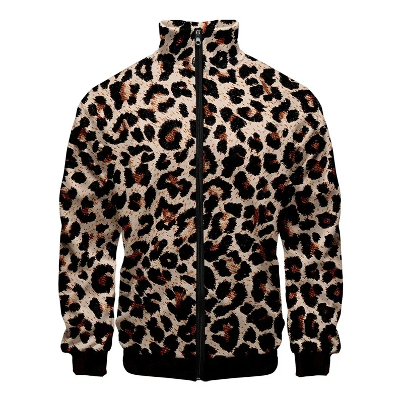 thumbnail image 1 of Chaqueta con cremallera y estampado 3D de leopardo y pollo para hombre, chaqueta hawaiana de manga larga con estampado de cocotero, abrigo de calle de moda Harajuku, 1 of 4