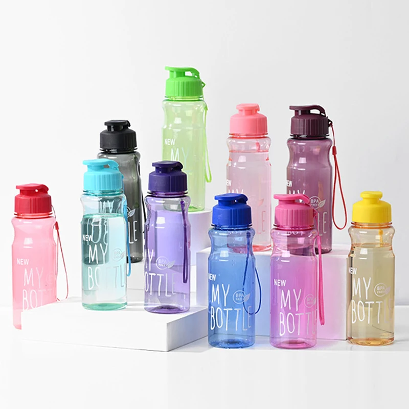 Sports Water Bottle Transparent Portable 650ML for Drinking Kitchen Tools School Gym Travel Girl Boy