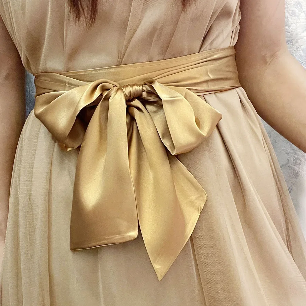 Elegant Satin Bow Corset Belt - Wide Waistband in Multiple Colors