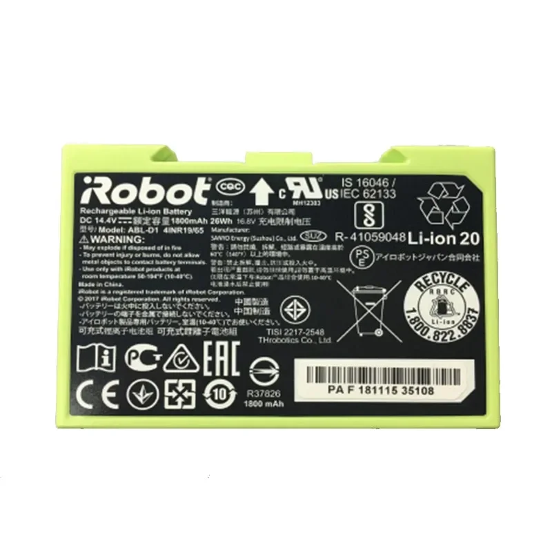 Substituição da Bateria para Irobot Roomba i7 e e i Series i7 Mais e5 7150 7550 i3 3150 i3 Mais 3550 i4 4150 14.4v 1800mah