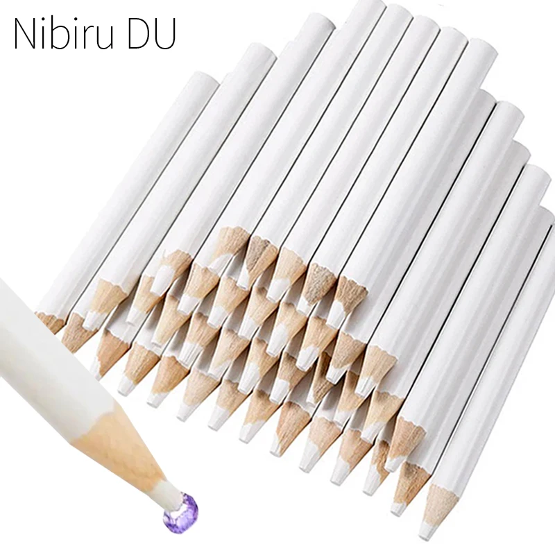 20/5Pcs Rhinestone Picker Dotting Pencil White Wax Wood Pen Picker Rhinestones Gems Picking Dotting Tool Manicure Supplies