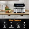 XL 9.5 Quart Dual-Basket Air Fryer with 8 Preset Cooking Functions Versatile Smart Cooker Baking Roasting Reheating Large 3