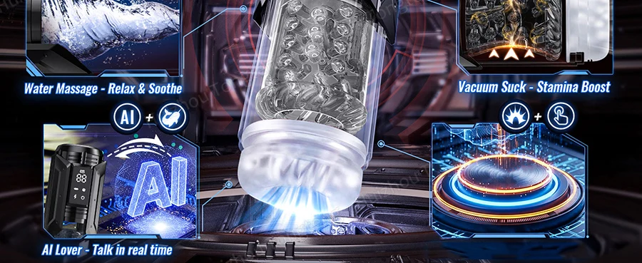 HeartCaptor Automatic Male Masturbator Cup 7 Modes Thrusting Rotating Sucking Electric Stroker Waterproof Rechargeable - Details 2