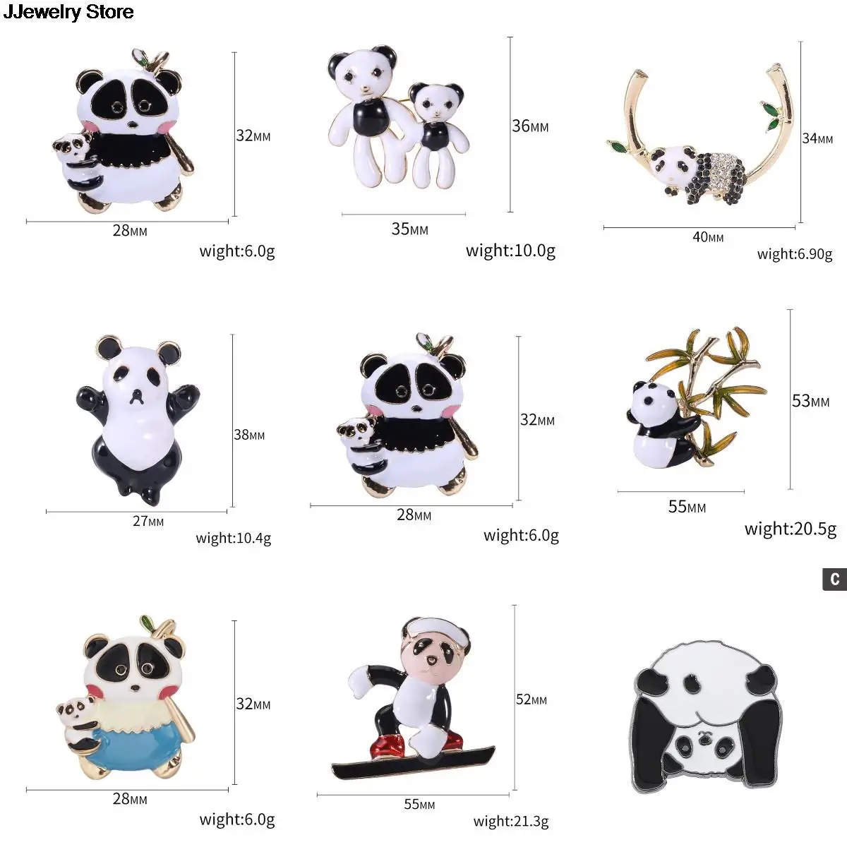 

Cute Cartoon Panda Enamel Denim Shirt Collar Lapel Pins Badges Brooches for Friends Kids Gift Animal Jewelry Bag Clothes Pins