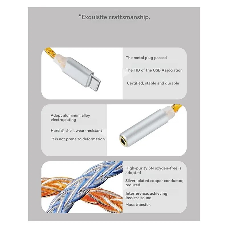 AU61-JM6 디지털 오디오 디코딩 DAC Type-C 3.5Mm CX31993 휴대용 앰프 Hifi 모바일 USB Type-C 3.5Mm 어댑터 A