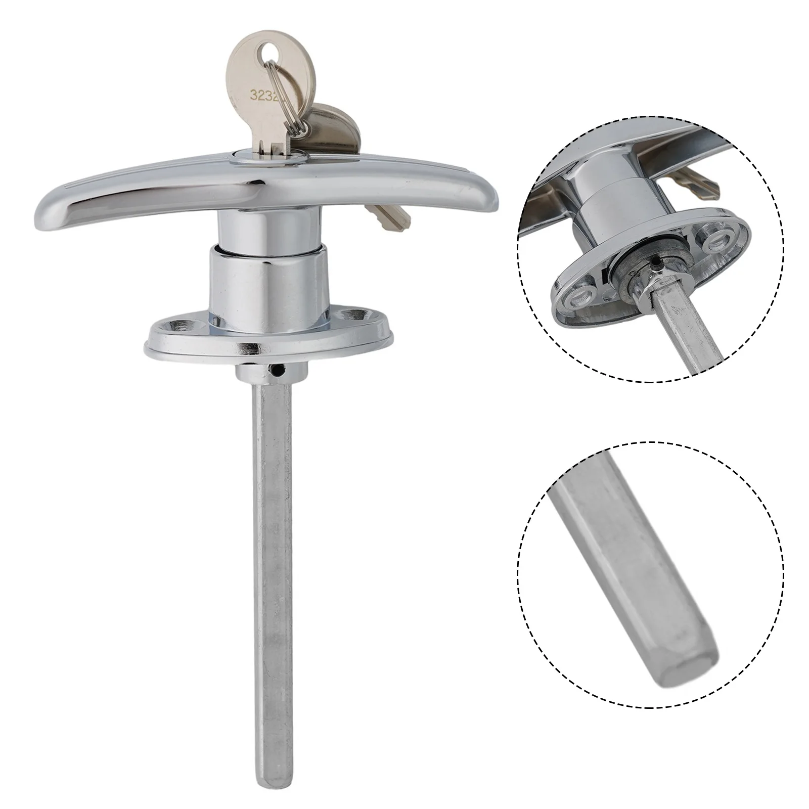 Description Picture 2 of itemT Handle Lock Garage Door Lock Rustproof T-type Design Waterproof For Chassis Cabinet Door For Trailer RV Door Hardware