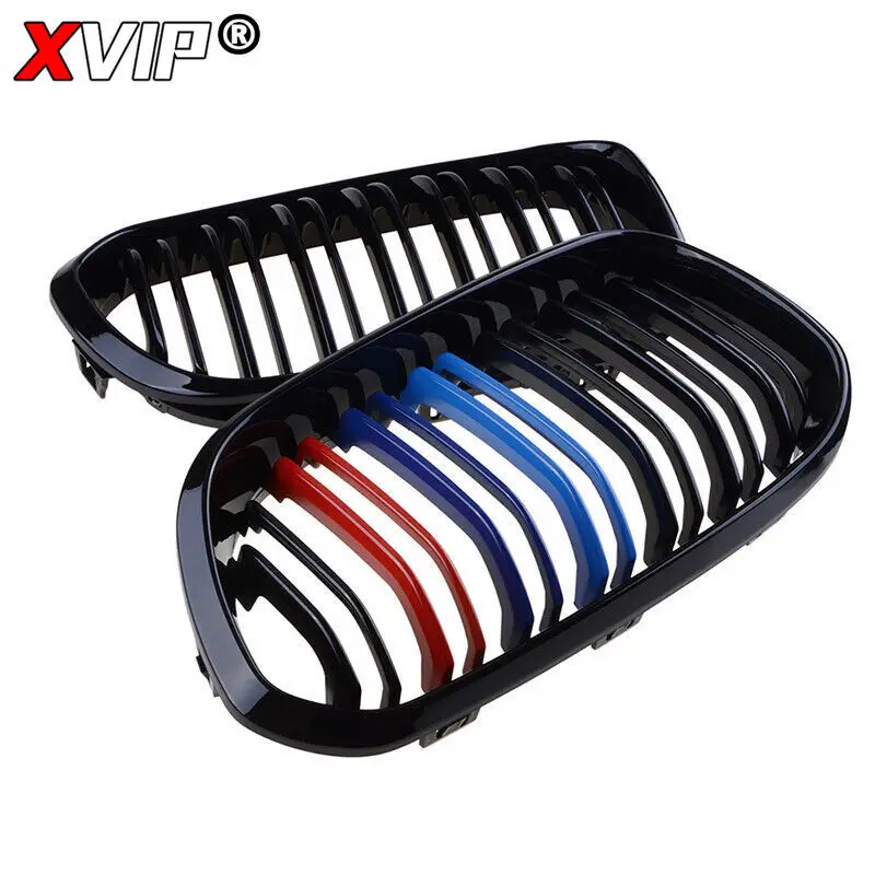 Front Bumper Kidney Grille For BMW 1 Series F20 F21 2015-Replacement Double Slat Gloss Black Grilles