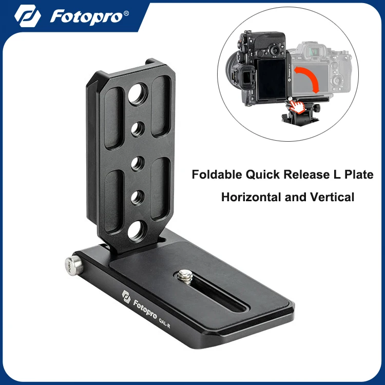 

Fotopro QAL-R Camera L Bracket Quick Release L Plate Horizontal and Vertical Quick Release Base for Canon Nikon Sony Cameras