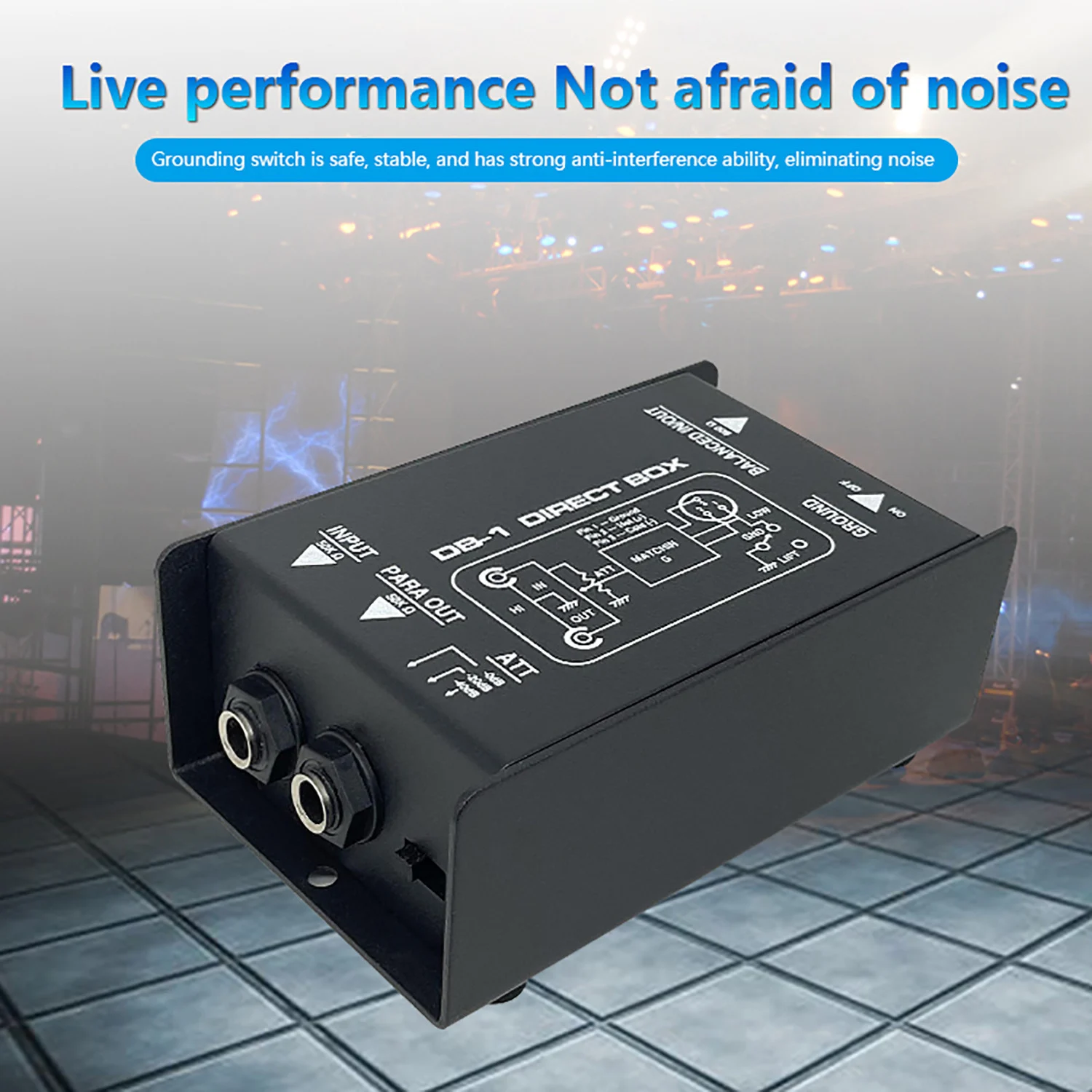Passive Audio DI Box Low Noise Single Channel Balanced Unbalanced Signal Isolato