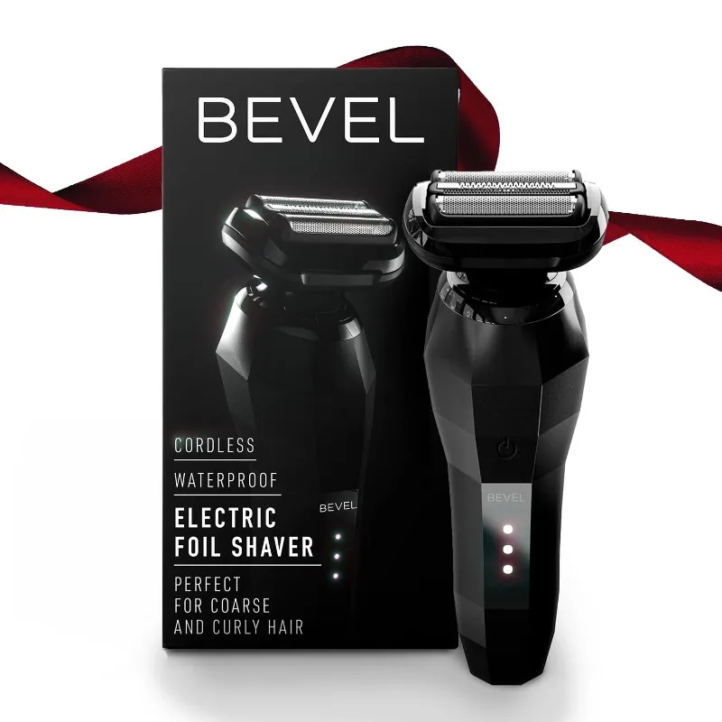 

Bevel Electric Shaver for Men, Electric Foil Shaver, Wet and Dry, Waterproof, Fast Charging, Cordless Rechargeable, Black