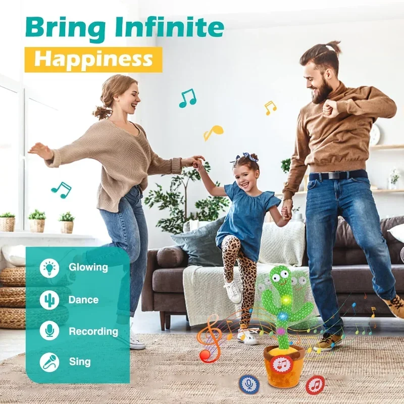 Sunshine Cactu Children's Electronic Plush Toy Dancing and Talking Cactu Children's Birthday Party Christmas Gift with 120 Songs 3
