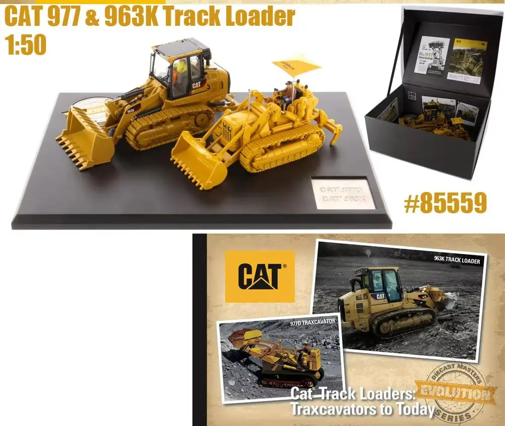 (未使用･未開封品)　ダイキャストマスター 1/50 Cat 977D トラックローダ &amp; 963K トラックローダ(2台セット) 6k88evb 1/50 エボリューションシリーズ Cat 977D トラックローダ