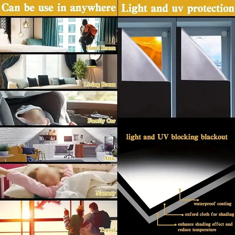 Plain Curtain Simple Polyester Blackout Curtain For Home Decor Portable Foldable Travel Curtains UV Protection Room 1pcs window screen curtain