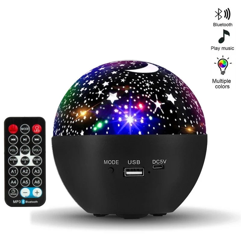 Sky Night Light Projector Music Disco Ball Christmas Party Decoration Stage Lighting Par Led Bluetooth Remote Control Halloween