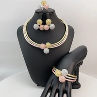 Grand collier audacieux de Style Simple brésilien, ensemble de bijoux de mariée africaine de luxe de qualité pour femmes, cadeaux de fête FHK22826 1