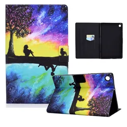 Kawaii Cartoon Folio Tablet Cover - Cute and Durable Case with Pen Holder for Matepad T10 9.7 inch (Starry sky)