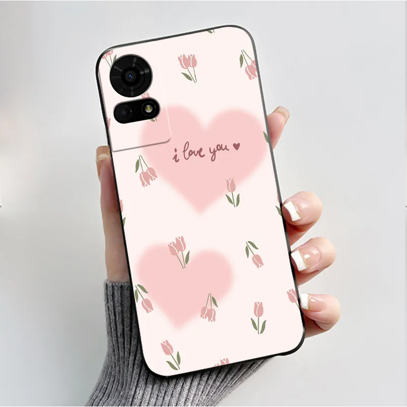 Luxury Butterfly Flowers Black Shockproof Soft Silicone Bumper Phone Case
