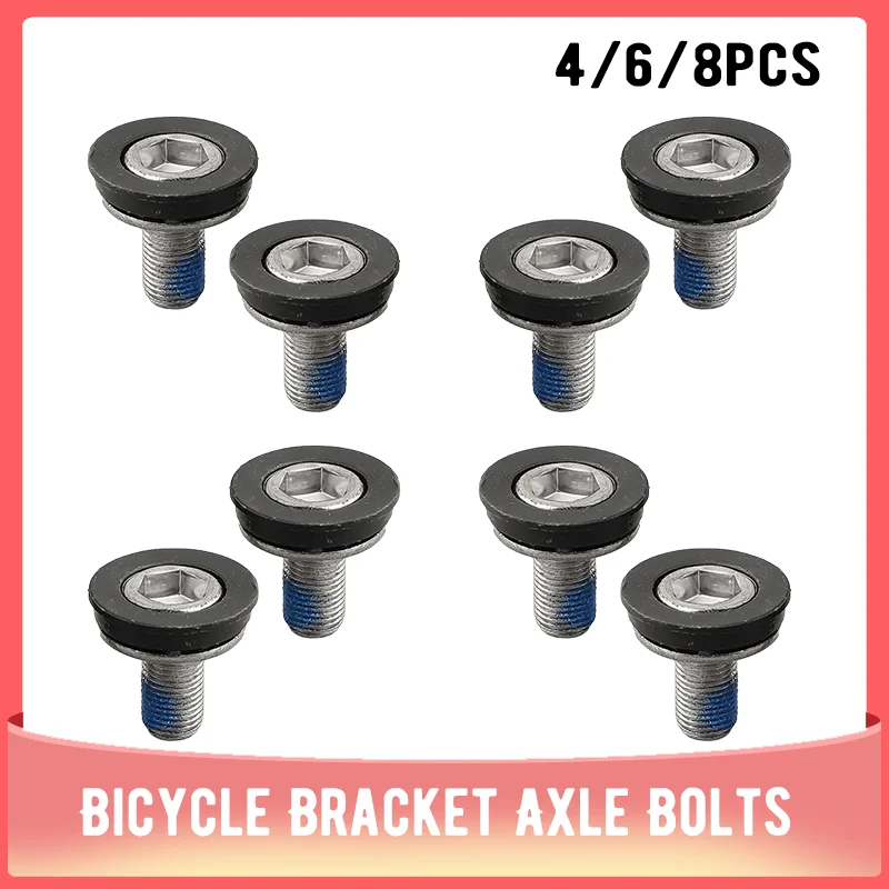 4/6/8PCSBicycleBottomBracketAxleBoltsBikeAlanCrankScrewsMTBRoadBikeCranksetsM8ScrewCyclingAccessoriesParts-AliExpress