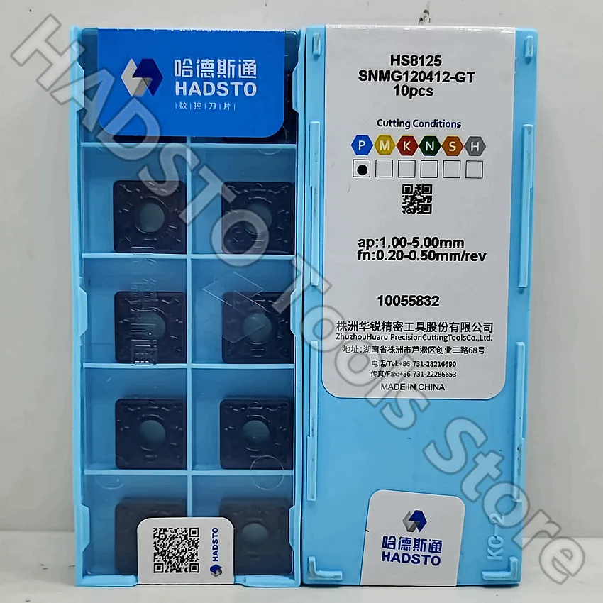 10pcs SNMG120412-GT HS8125 SNMG120412-GT SNMG120412 SNMG433 HADSTO CNC carbide inserts Turning inserts For Steel