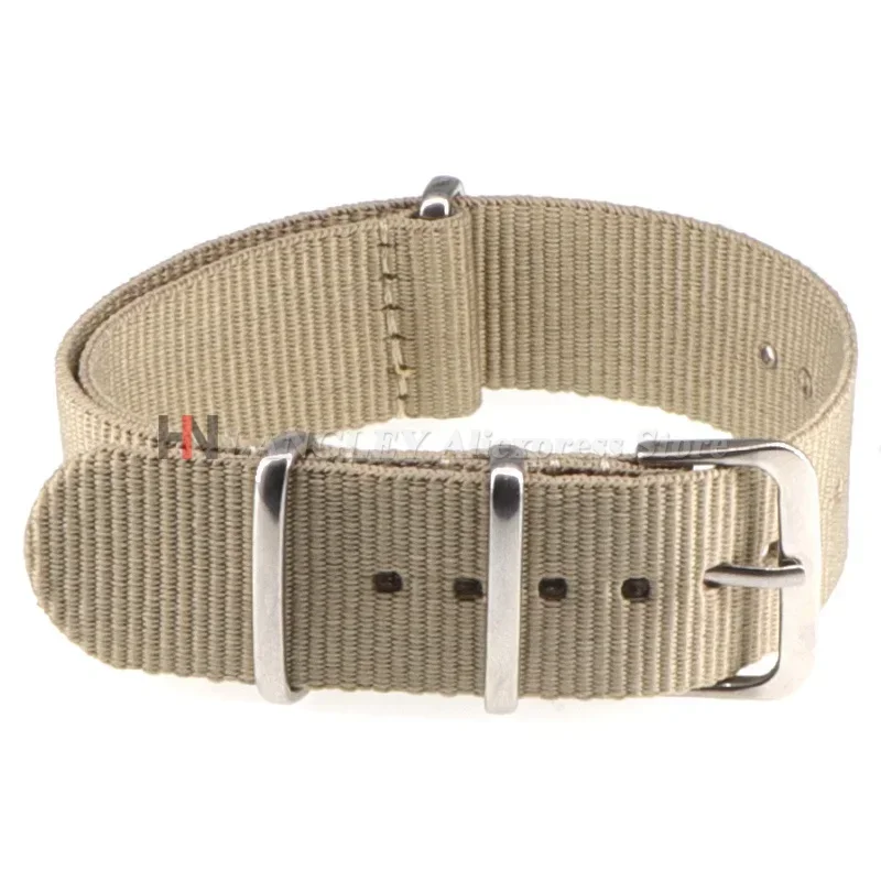 Nylon Army Sports Black Watch Strap - Fabric Band with Buckle