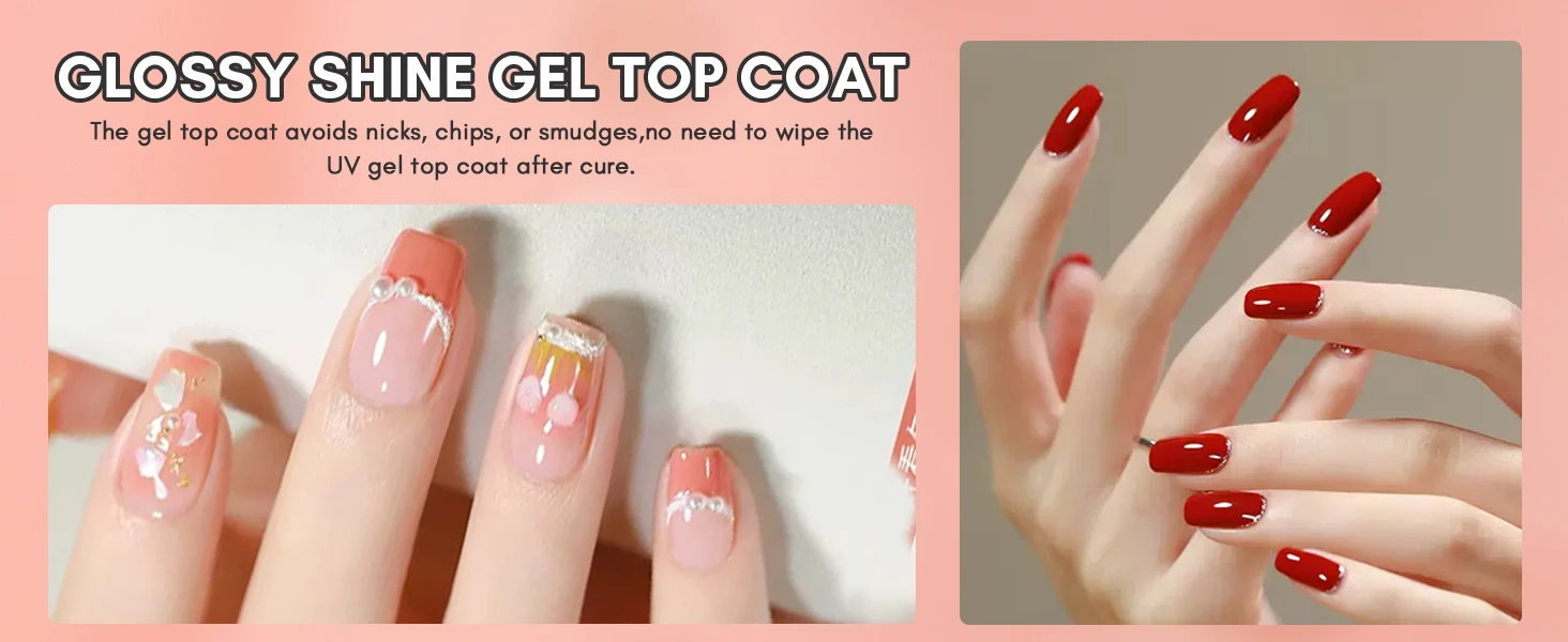 3-in-1 Nail Glue Gel and Top Coat for Long-Lasting Glossy Shine