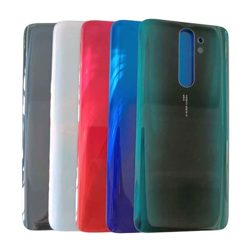 Back Glass Rear Cover Voor Xiaomi Redmi Note 7 8 Note 8T 8 Pro Batterij Back Cover Glazen Achterruit deur Behuizing Met Logo