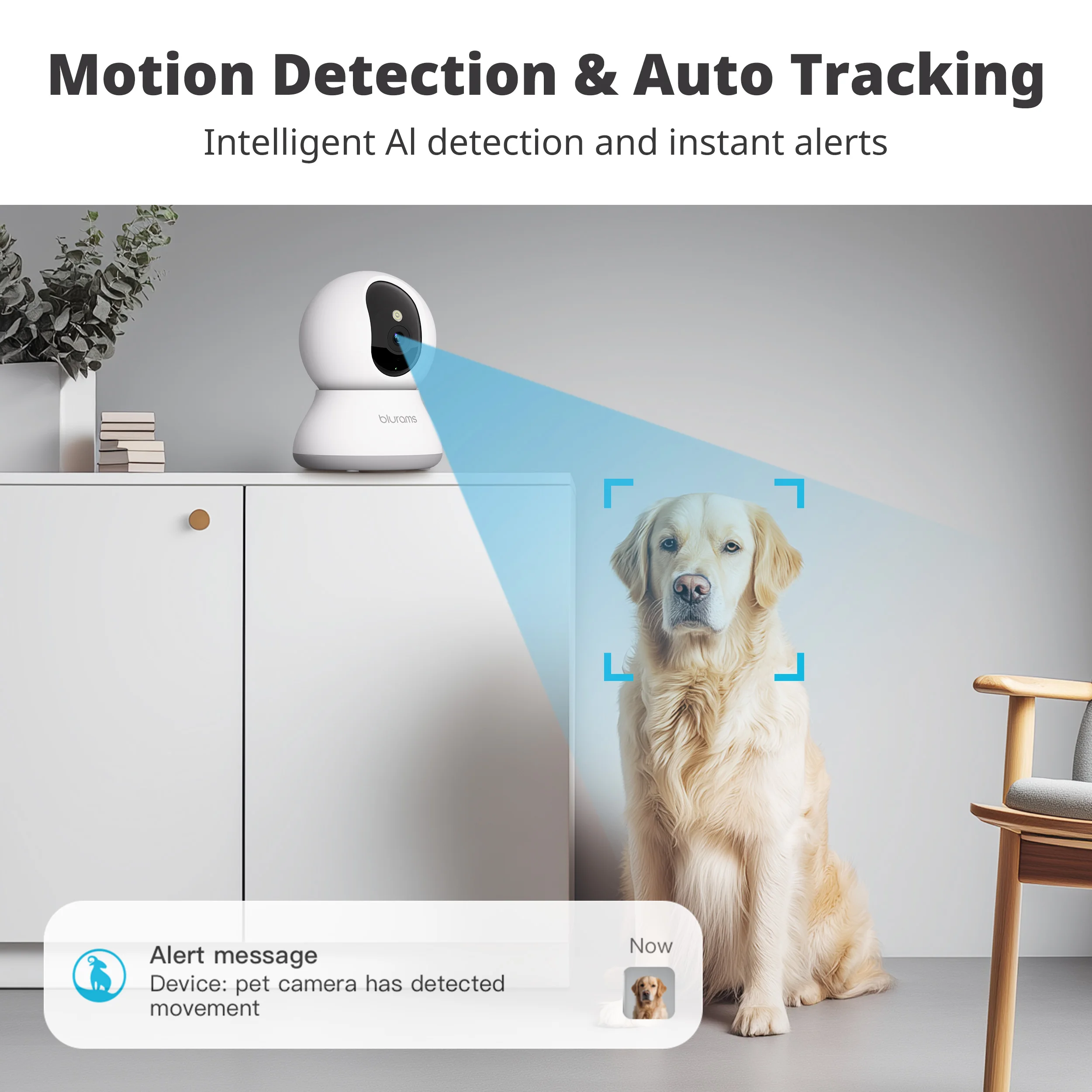 2PCS Blurams 2K Camera with Phone App, 5G/2.4GHz WiFi Indoor Security Baby Camera, 360° Pan & Tilt, 2-Way Audio, Night Vision 4