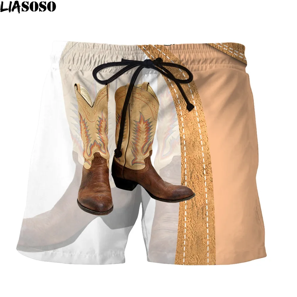 LIASOSO 2022 High Quality Trend Space Men's Woman Cowboy Boots Shorts Design Hot Woman New 3D Print Street Harajuku Sweatpants